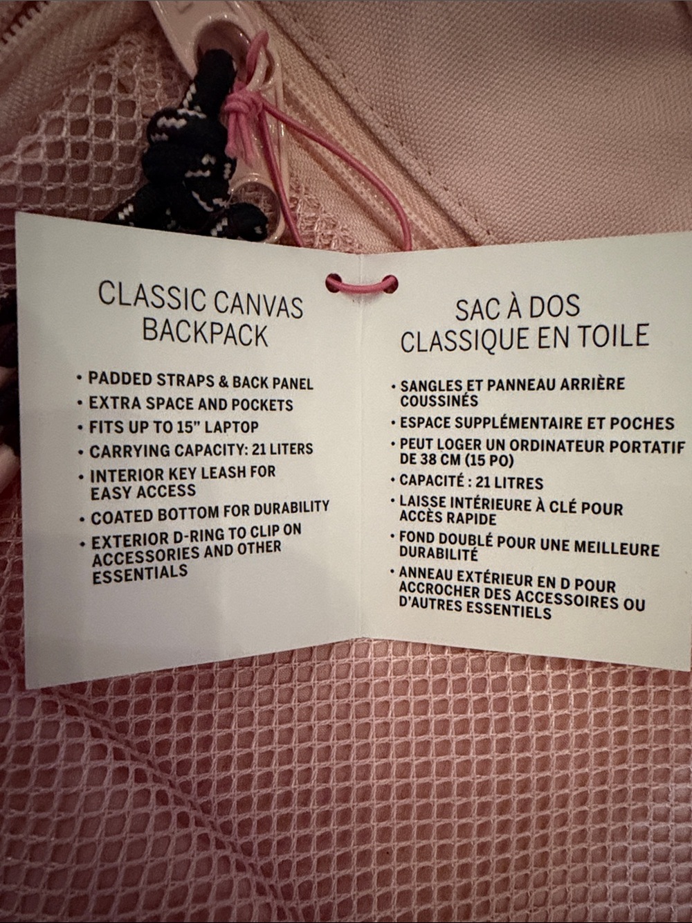 PINK Victoria's Secret Pastel Pink Mesh Front Backpack - Picture 4 of 6
